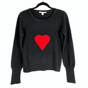 Alice + Olivia Cashmere Red Heart Black Sweater